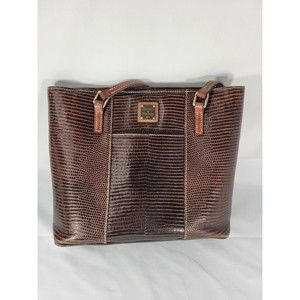 DOONEY & BOURKE Brown Lizard Embossed Small Lexington Shopper‎ Bag purse